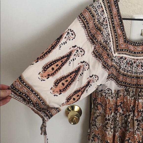 Orange/brown floral print Free People dress - Picture 2 of 3